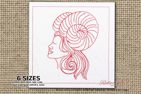 Aries Star Sign Redwork Design Review