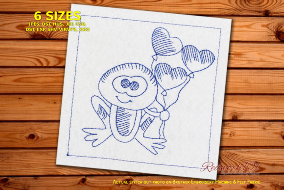 Cute Froggie in Love Embroidery Design Review