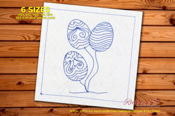 Easter Balloons Lineart Review for Embroidery Sellers