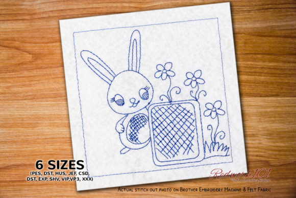 Easter Bunny in Garden Redwork Review