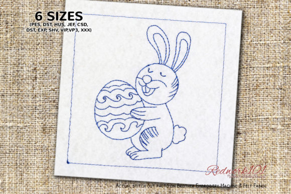 Easter Bunny with Egg Redwork Review