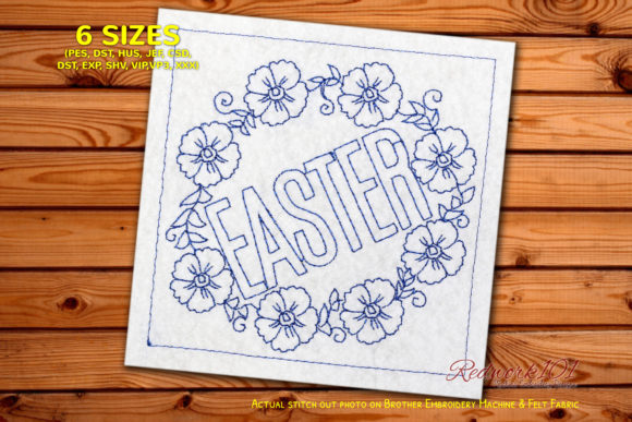 Easter Flower Wreath Redwork Embroidery Review