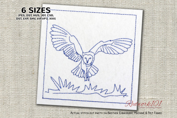 Flying Barn Owls Redwork Design Review