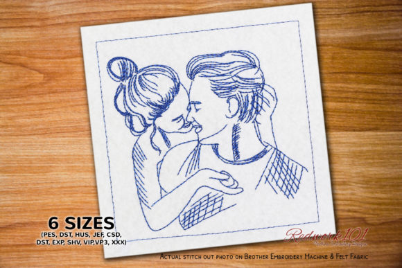 Girl Kissing Boy Redwork Design Review