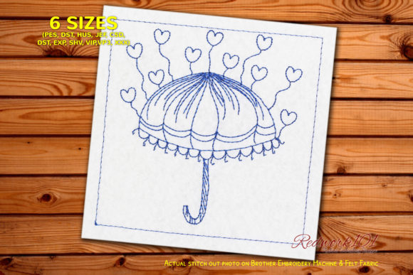 Love Umbrella Design Review for Seasonal Embroidery