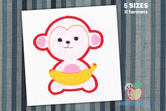 Monkey with Banana Applique Review