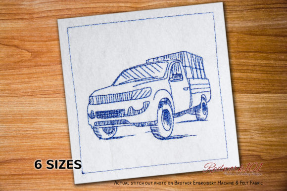 Red Pick Up Truck Lineart Design Review