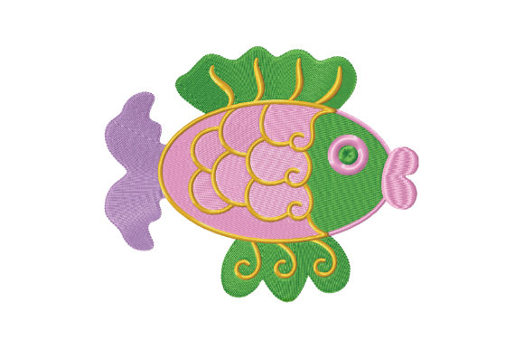 Sea Fish with Curls Embroidery Review