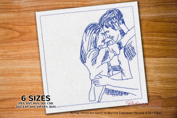 Young Couple in Love Redwork Design Review